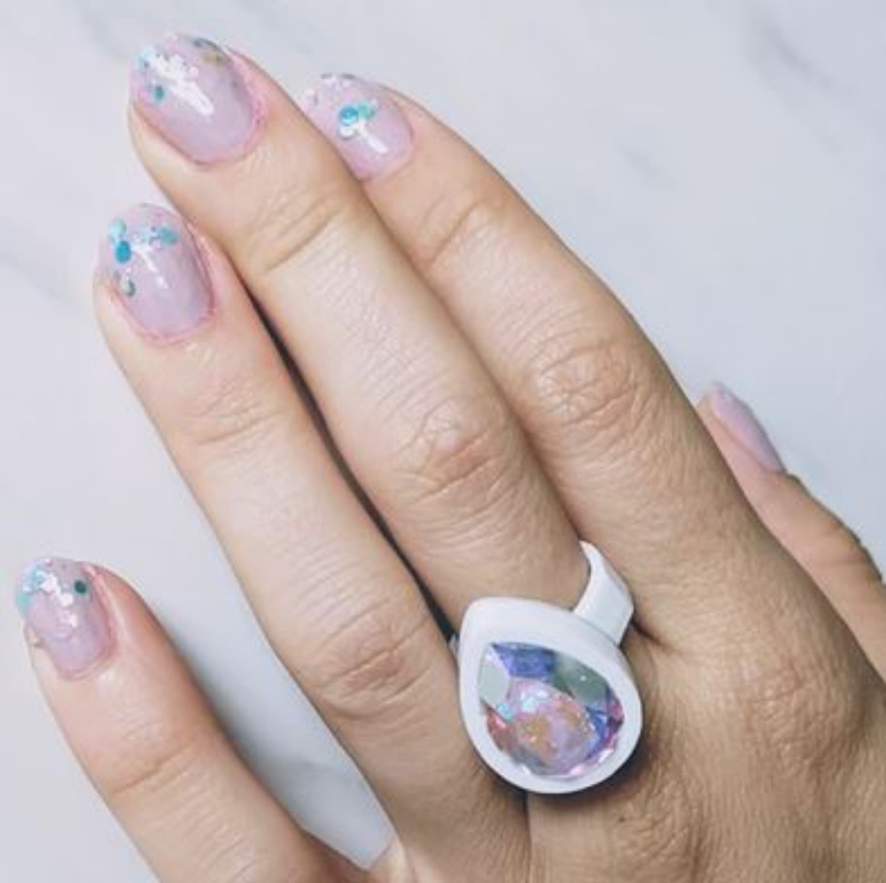 Vinca Iridescent Swarovski Cocktail Ring